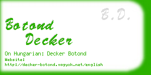 botond decker business card